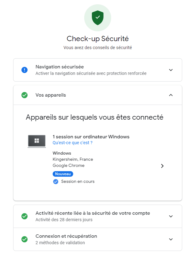 Check-up Sécurité